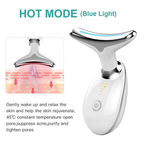 Neck Face Lifting Massager Anti Wrinkle LED Therapy Beauty Device