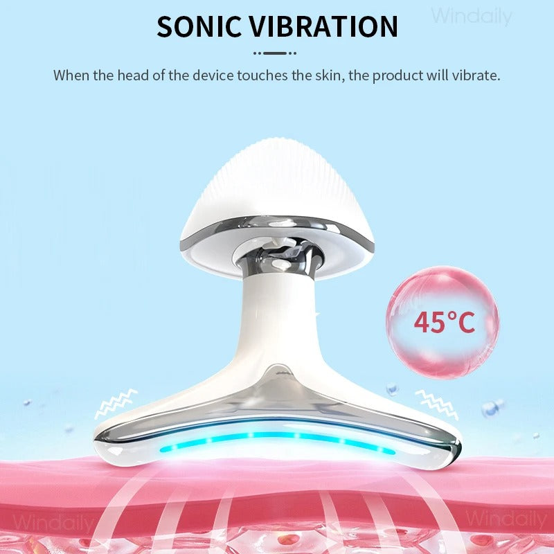 Neck Face Lifting Massager Anti Wrinkle LED Therapy Beauty Device